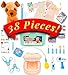 Pretend Medical Kit - Doctor Kit for Kids with Lab Coat - Dentist Kit and Veterinarian Kit for Kids with Teeth Set and Dog patients - Doctor, Nurse, Dentist or Veterinarian