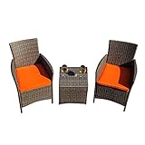 Dreamyth Home Outdoor Cane 2PC Chair 2PC Cushion