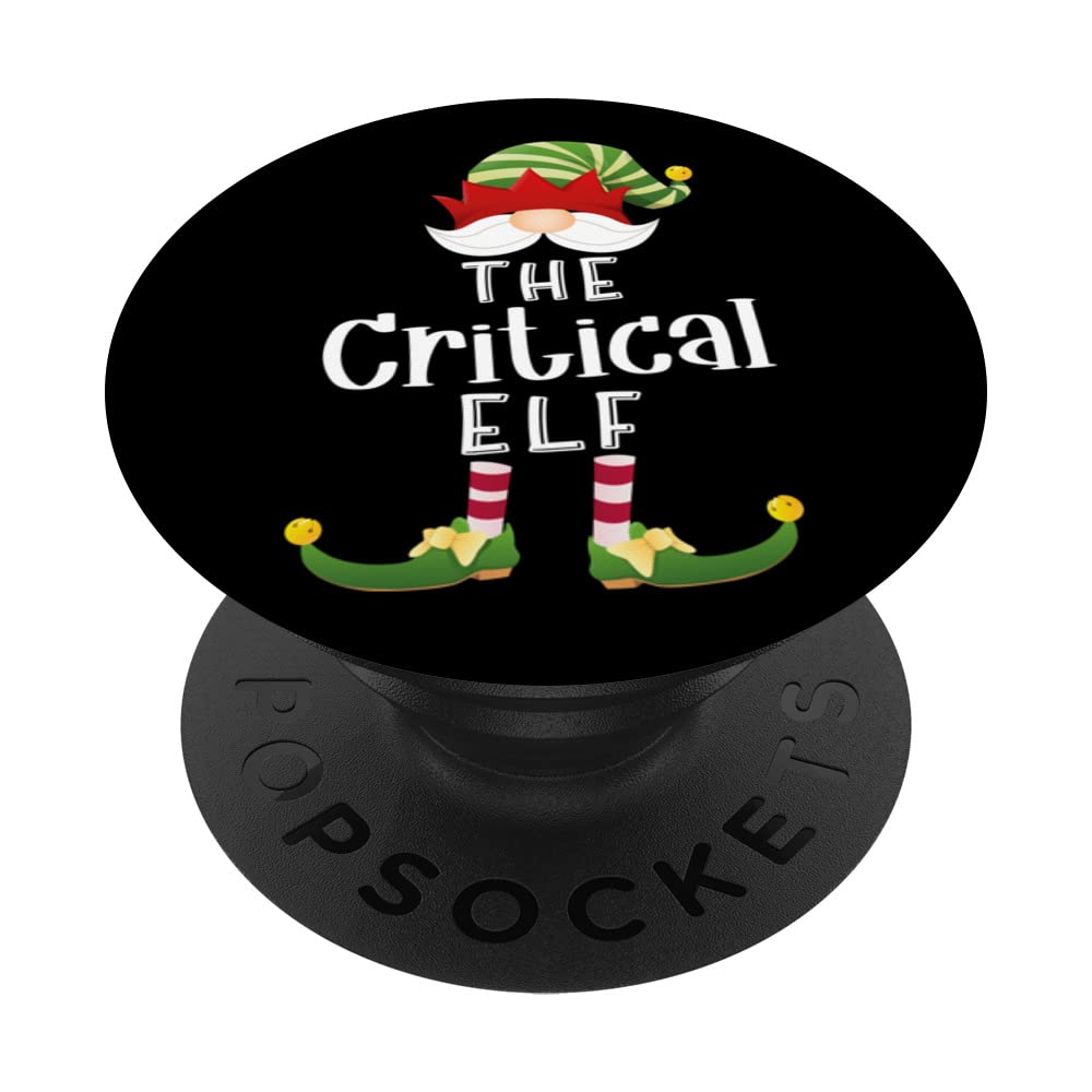 Critical Elf Group Christmas Funny Pajama Party PopSockets Swappable PopGrip