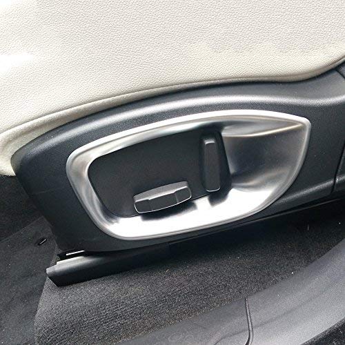 ABS Chrome Interior Accessory Car Sticker Seat Adjustment Cover Trim for Jaguar XE/F-Pace/XFL/XF X761 2016-2017 Matte Silver
