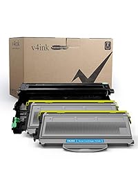 (1 + 2) v4ink & # 174; El nuevo compatible de tóner de repuesto para Brother DR360 + TN360 (de carga 2 Toner, 1 tambor, 3 Pack) para impresora HL-2140 2150 2170series DCP-7030 7040series MFC-7340 7440 7840 series, Paquete de 3 - Negro