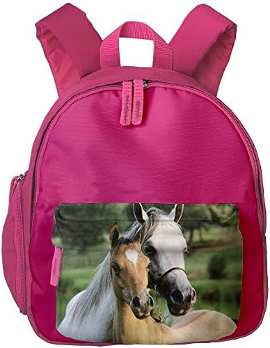 Girls &amp; Boys Printing School Backpack Happy Horses Small Backpacks Pink