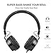 Wired Headphones with Mic for Computer Cell Phone Tablet Laptop MP3/4， Over Ear Earphones Earbuds for Kids Teens Adults Fashion Stereo Bass - Picun (Black)