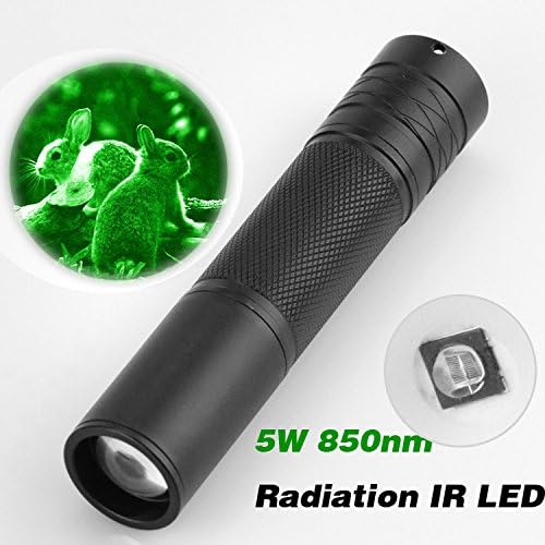 5W Torch 850nm Zoom Infrared Radiation IR LED Night Vision Flashlight Camping Light Hunting Lamp Flashlight For Hunting IR Lamp