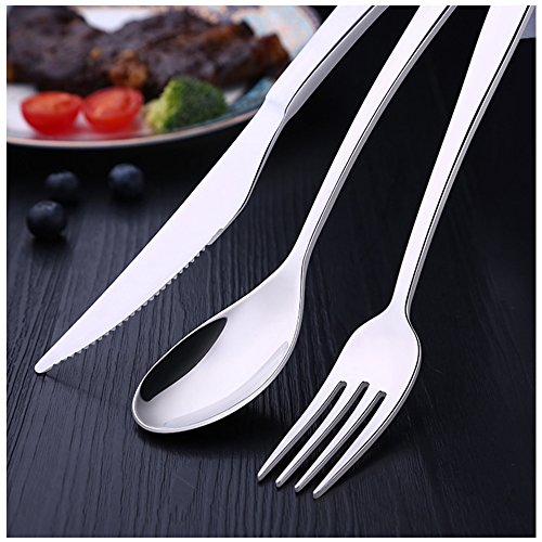 Dinner knives GAKA Food Service Knives Steak Knives Heavy-Duty 18/10 Stainless Steel knives Superior Table Flatware Good For Dinners Parties And All Homes & Kitchens Occasions 6-Piece