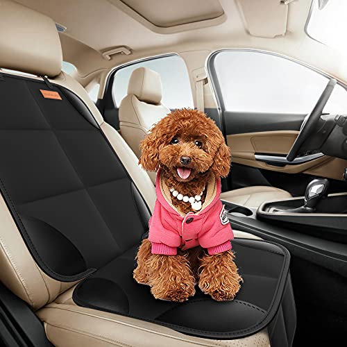 Car Seat Protector, Smart eLf 2Pack Seat Protector Protect Child Seats with Thickest Padding and Non-Slip Backing Mesh Pockets for Baby and Pet