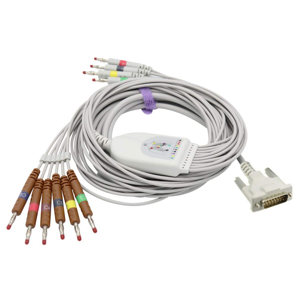 Sino-K Compatible for Schiller AT1, AT2, AT2 Light, AT2 Plus, AT4 ECG/EKG Cable 10 Leads Wires 9.8 ft IEC Banana 4.0mm SK1222B