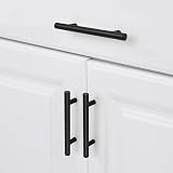 LONTAN 4 Pack Black Kitchen Handles 160mm Cupboard Drawers 12mm Ø view 4