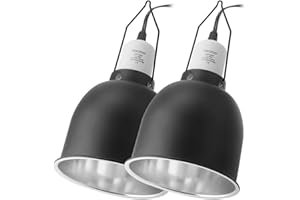 TEKIZOO Reptile light Fixture 5.5 Inch Deep Dome Aluminum Optical Reflector Cover for Tortoise Habitat and Reptile Tank Glass Terrariums(2 Pack)