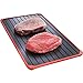 VonShef Defrosting Tray with Red Silicone Border Thaws Frozen Food Faster No Electricity, No Chemicals, No Microwave
