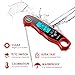 seatore Meat Thermometer, Waterproof Food Thermometer Digital Instant Read Thermometer Grill Thermometer with LCD Backlight Collapsible Internal Probe & Calibration for Kitchen, BBQ, Milk, Tea (red)