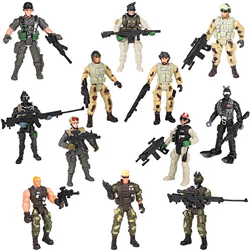 PROLOSO Military Soldier Playset Special Forces Action Figures 4" Army