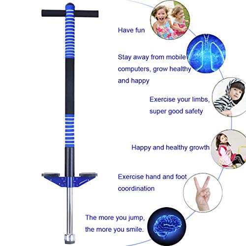 Pogo Stick for Kids, Mosunx Children Jumper Outdoor Fun Jumping Stick, Support 55-132 Pounds, Balance Training Fitness Practice Toy for Boys and Girls (Blue B, for Ages 5 & up (Supports 33-57 Lbs)) - Thumbnail 5