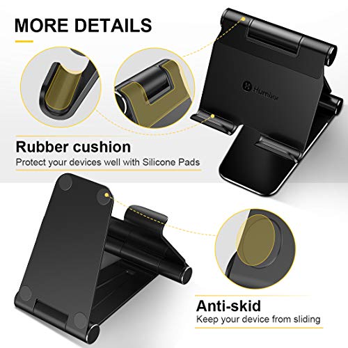 Humixx Tablet Stand, Dual Adjustable Phone Stand [Sturdy No-Slip/Shaking] Foldable Holder Dock Compatible with iPad Pro 12.9 Mini Air Samsung Galaxy Kindle Fire Nintendo Switch Pad 4-13 Inch Tablets - Thumbnail 5