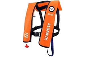 Aldabvk Adult Automatic Inflatable Life Jacket, M-33, Kayak Buoyancy Vest, Outdoor Water Sports, 330 pounds of Buoyancy, Adju