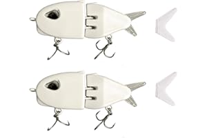 AJHMGJGO 2Pcs Mini Glide Bait for Bass Fishing,Slow Sinking Raptor Fishing Lure,Freshwater Saltwater Multi Jointed Swimbait Wobbler,for Amazing Fishing Gear Gifts for Family