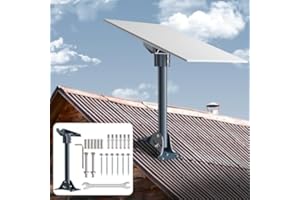 Starlink Gen 3 Mount Adapter Aluminum Alloy, 15.7" Heavy Duty Steel Pivot Pole Pipe with Adjustable Base Mount Kit Compatible