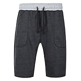 Mrignt Men's Casual Cotton Elastic Gym Shorts