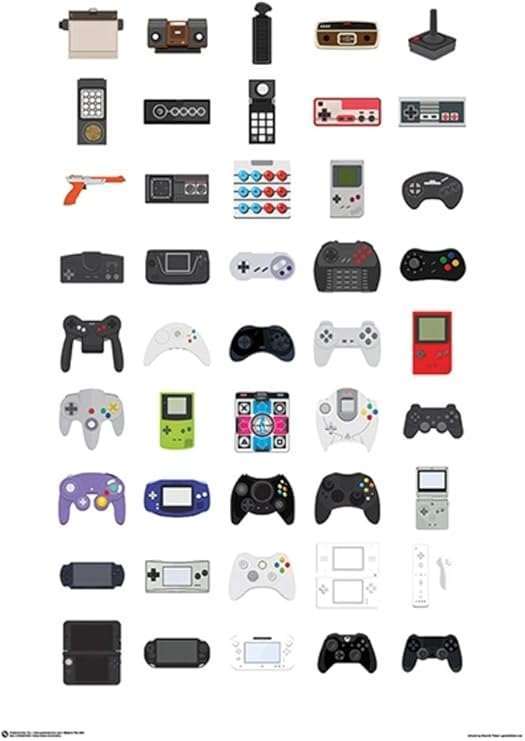 Video Game Controllers Cool Wall Decor Art Print Poster