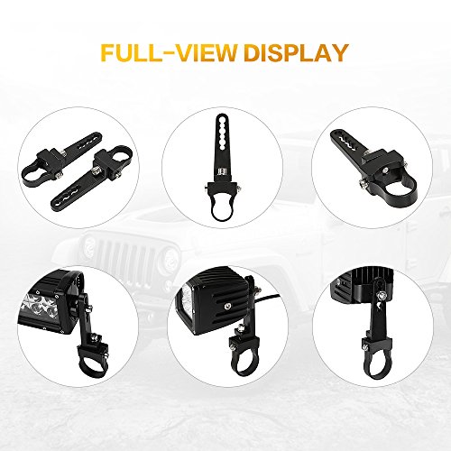 AUXMART Tube Clamps Mounting Brackets for LED light bar Work Lights Fog Lights Off Road Lights Fit 1" Bull Bar (1 Pair)