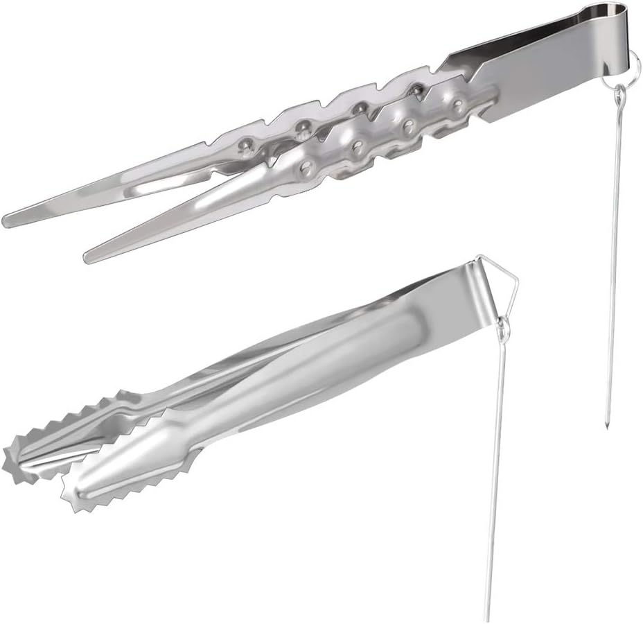 Xinzistar 2er Pack Shisha Zange Set Kohlezange Edelstahl Metall Zangen