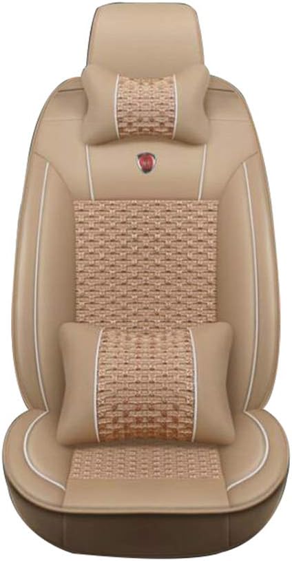 HRFHLHY 5-seat/headrest/waist pad/car seat cover Compatible with Mitsubishi : LANGER, GALANT, GRANDIS, OUTLANDER, PAJERO, ZINGER,Beige,LANGER