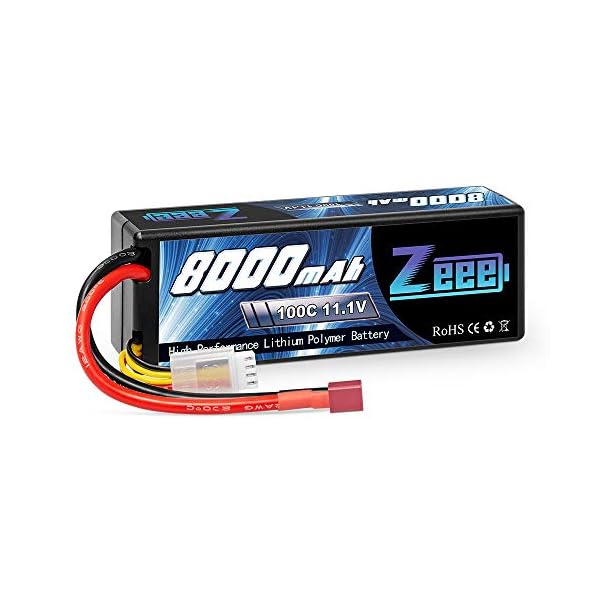 Zeee 3S Lipo Akku 11,1V 8000mAh 100C Hardcase Batterie mit Deans T Stecker für RC Evader BX Auto Car Truck LKW Truggy RC…