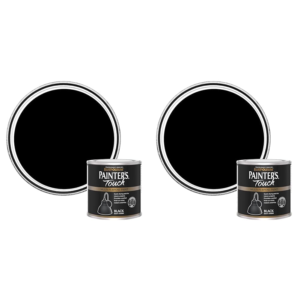 Rust-Oleum Painter's Touch Matt Black 250ml, (AMZ0136) (Pack of 2)