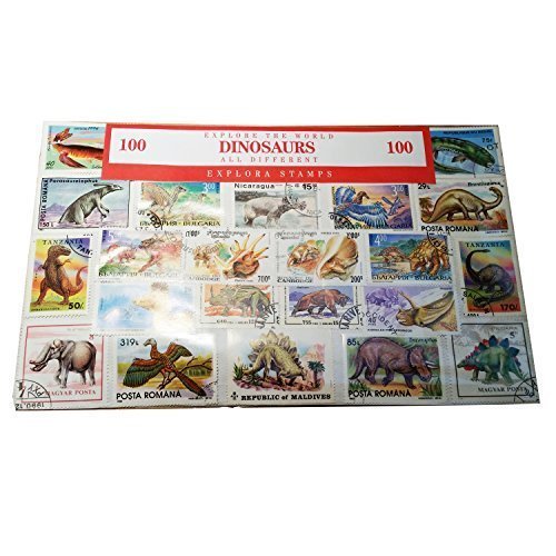 Dinosaur Stamps from around the world, Prehistoric Animals Worldwide Collectable Set of 100 Postage Stamps! Souvenir / Speicher / Memoria! 100 Different Stamps! Timbre-Poste / Briefmarke / Francobollo / Sello de Correos!