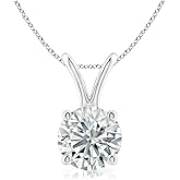 The Diamond Deal .25-1.00 Carat Round Brilliant Solitaire IGI Certifed Lab-Grown Diamond Solitaire Pendant Necklace | 14k Yellow or White or Rose/Pink Gold With 18" Gold Chain