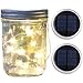 Mason Jar Lights Wide Mouth,WaterProof Outdoor Solar Powered Lights Sliver Lid Warm White Solar Fairy Light String Light, 2 Pack for Party Wedding Christmas Garden Home Patio Path Tree Lawn Decor