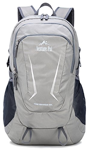 Venture Pal Large 45L Hiking Backpack - Packable Lightweight Travel Backpack Daypack for Women Men (Grey)