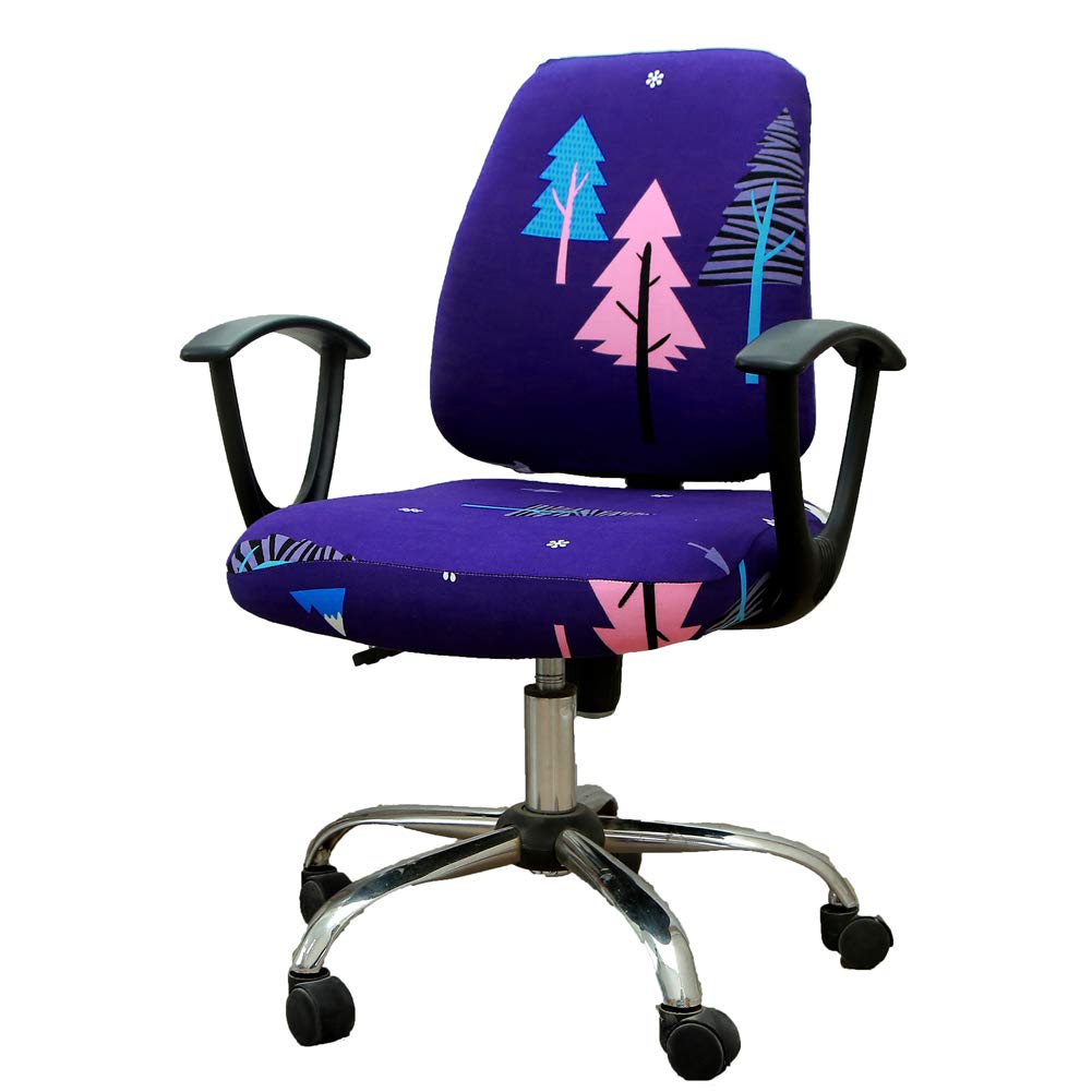 wonderfulwu Stretch Chair Covers Spandex Office Computer Chair Cover Removable Washable Rotate Swivel Chair Protective Covers