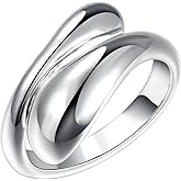 WPPHXY Handmade Rings 925 Sterling Silver Statement Rings Adjustable Chunky Stacking Band Ring for Women