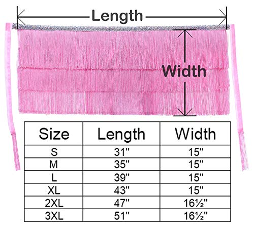 Fringe Skirt and Belly Dance Hip Scarfs for Women Black 3XL - Thumbnail 6