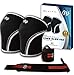 Premium Knee Sleeves (Pair) 7mm Neoprene - Compression & Support for Weightlifting, Powerlifting, Squats Gym. 1 Year Warranty - BONUS: Heavy Duty Wrist Wraps (Set of 2) (Black, X-Large)