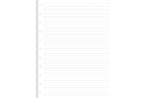 GETVOW A4 TUL Discbound Lined Refill Paper, 11 Disc Hole Punched, 100Sheets / 200Pages, 100gsm White Paper, 8.5'' x 11''