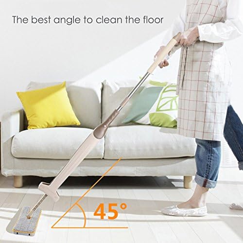 CozyHomy Double Sided Flat Mop-Easy Self Wringing Microfiber 360 Lazy Flip Floor Mop Handwash Free Wet and Dry Floor Cleaning Mops -For Your Living Room,Hardwood Floor,Kitchen,Bathroom