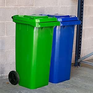 CONTENEDOR BASURA 120 l. Cubo basura 100% HDPE resistente con tapa y