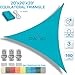 Patio Paradise 20' x 20' x 20' Sun Shade Sail Triangle Canopy Shade Cloth Fabric Sunlight Block Patio Pergola Cover HDPE Deck Awning for Outdoor Backyard Roof Shading, Turquoise