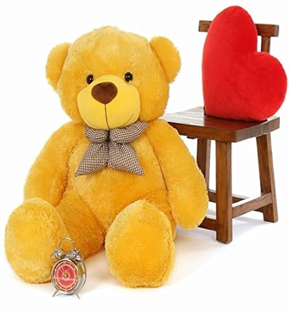 AVS Stuffed Spongy Soft Teddy Bear (Yellow, 6 Feet)