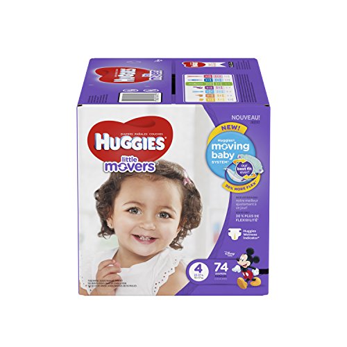 Huggies little movers diapers, size 4, 74 count (packaging may va…