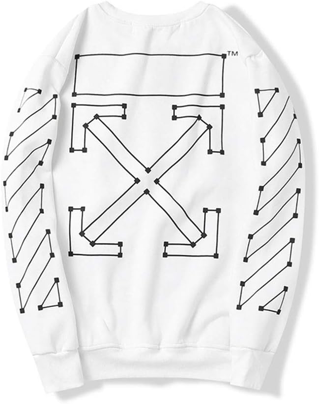 Dodui Off OW Sketch line Unfinished Arrow Print Geometric Base Men and Women Pullover Sweater