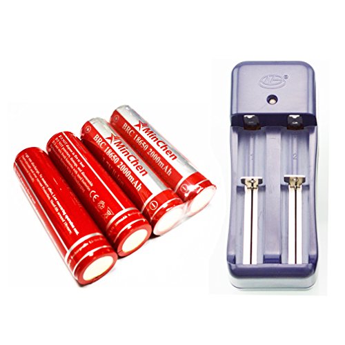 Four (2pcs Red and 2pcs blue)x Ultrafire 18650 3000mAh Rechargeable 3.7V li-ion Battery + Charger