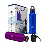 Beer bottle cooler, Bottle holder,2 pack Bottle insulator, 12 OZ Stainless Steel Beer cooler, perfect for outdoor, Beverage cooler Keeps your beer icy cold, His and Hers coolers-By Malivata