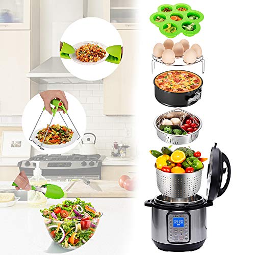 Instant Pot Accessories - 13 PCS Accessories Compatible with 5/6/8 Qt Instant Pot / Pressure Cooker - Steamer Baskets,Non-Stick Springform Pan,Egg Rack,Egg Bites Mold,Kitchen Tong and More