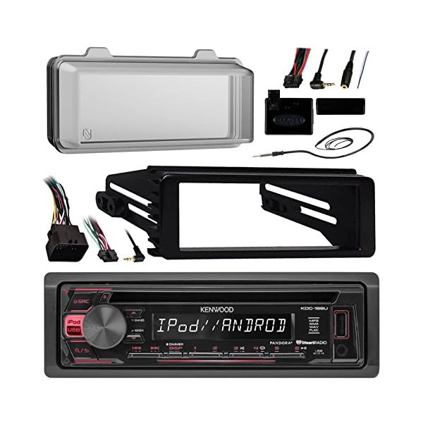 96-2013-Harley-Touring-Stereo-Radio-Install-Adapter-Dash-Kit-Flht-Flhx-Flhtc-Kenwood-KDC-162U-USB-AUX-Stereo-Radio-W-Thumb-control-Interface-Included-Radio-mounting-kit-Installation-instructions-inclu