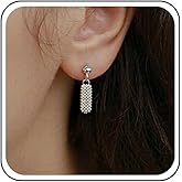 Aneneiceera Vintage Short Fringe Chain Drop Earrings Silver Tassel Chain Earring Metal Tassel Dangle Earring Minimalist Earrings Jewelry for Women