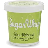 Primal Elements Sugar Scrub, Exfoliating Sugar Whip, Body Cleanser and Moisturizer - Citrus Melonmint, 10 oz Package