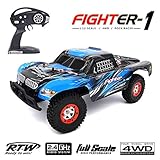 Tecesy 25+MPH Off-Road Rock Crawler Electric 2.4G Radio Control RC Desert Buggy 4WD Short Course Truck (Blue)